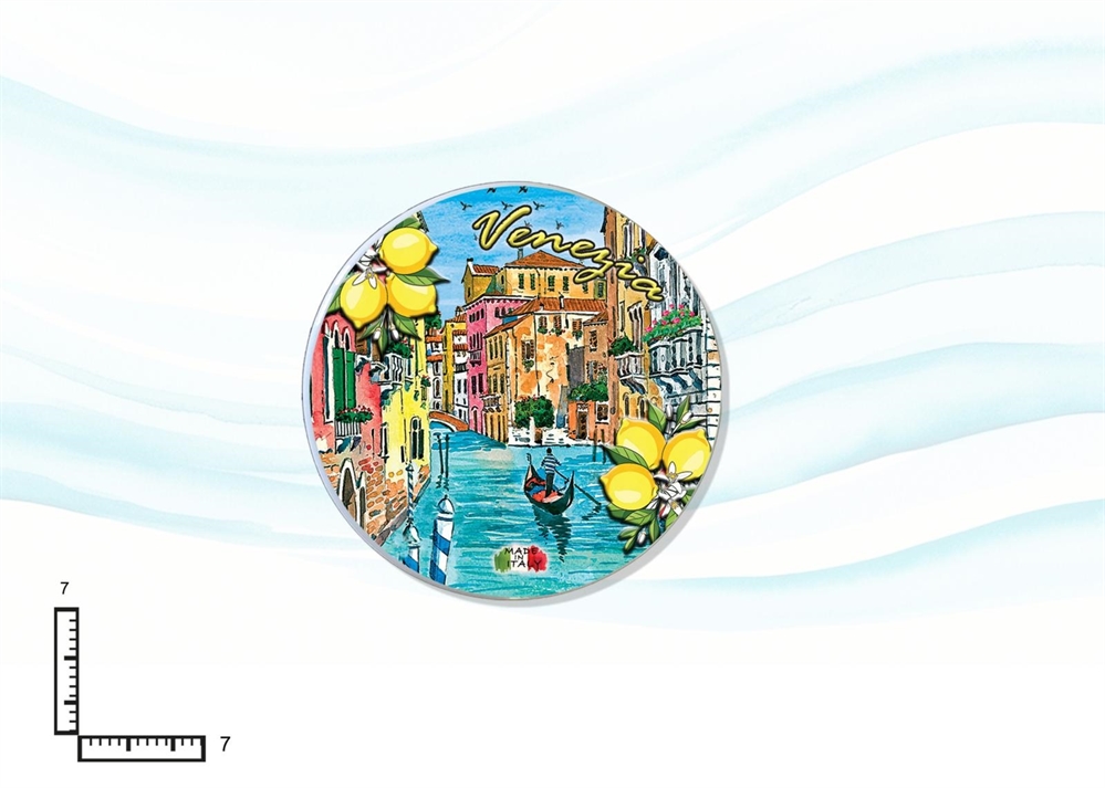 MAGNETE PIATTINO CERAMICA RILIEVO CM7 VENEZIA
