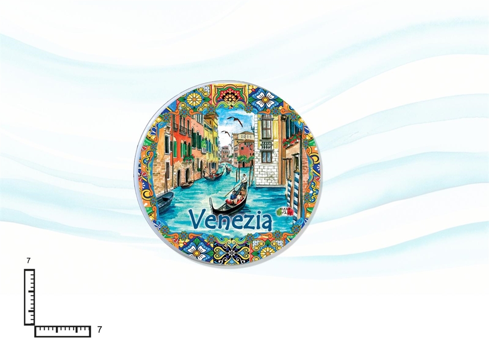 MAGNETE PIATTINO CERAMICA RILIEVO CM7 VENEZIA