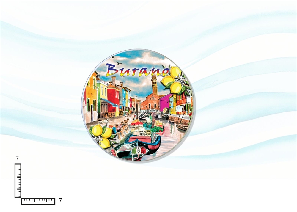 MAGNETE PIATTINO CERAMICA RILIEVO CM7 BURANO