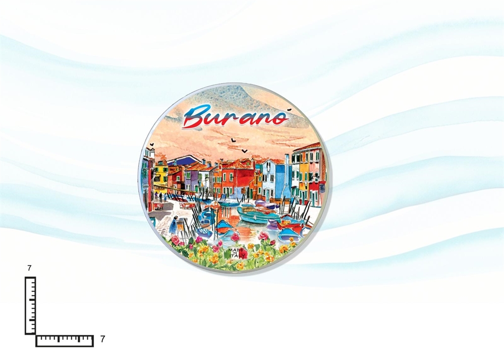 MAGNETE PIATTINO CERAMICA RILIEVO CM7 BURANO