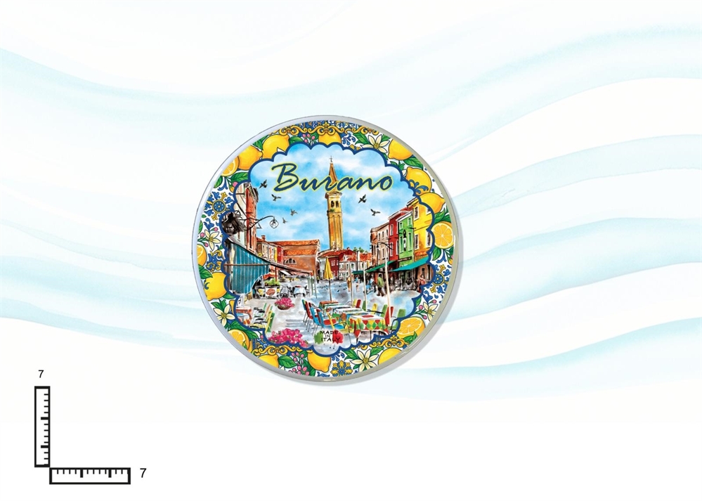 MAGNETE PIATTINO CERAMICA RILIEVO CM7 BURANO