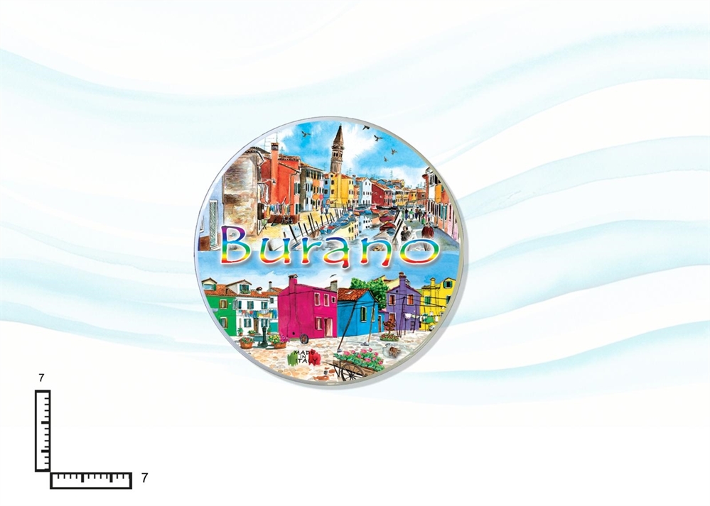 MAGNETE PIATTINO CERAMICA RILIEVO CM7 BURANO