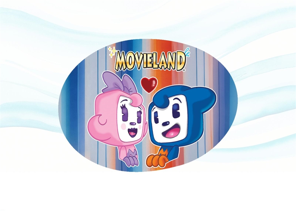 MAGNETE RESINA PIETRA RIL.OVALE MASCOTTE BLU/ARANCIO