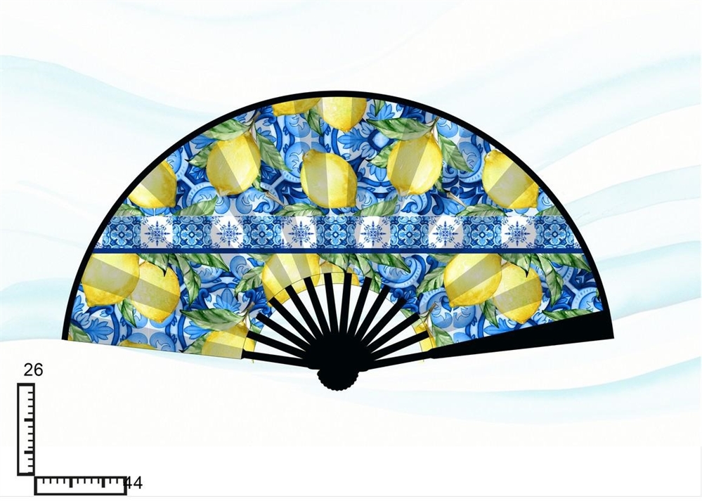 VENTAGLIO PLASTICA DOPPIA STAMPA ROSONI/LIMONI ISCHIA