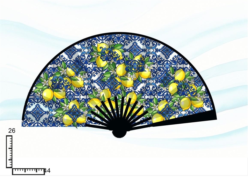 VENTAGLIO PLASTICA DOPPIA STAMPA ROSONI/LIMONI ISCHIA