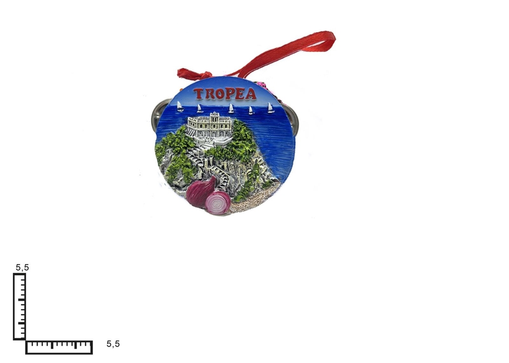 MAGNETE RESINA TAMBURELLO C/RILIEVO PERSONALIZZABILE