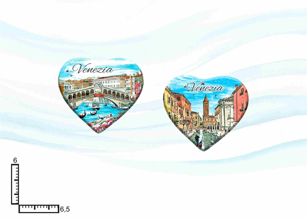 MAGNETE RESINA CUORE RIL.PERSONALIZZABILE