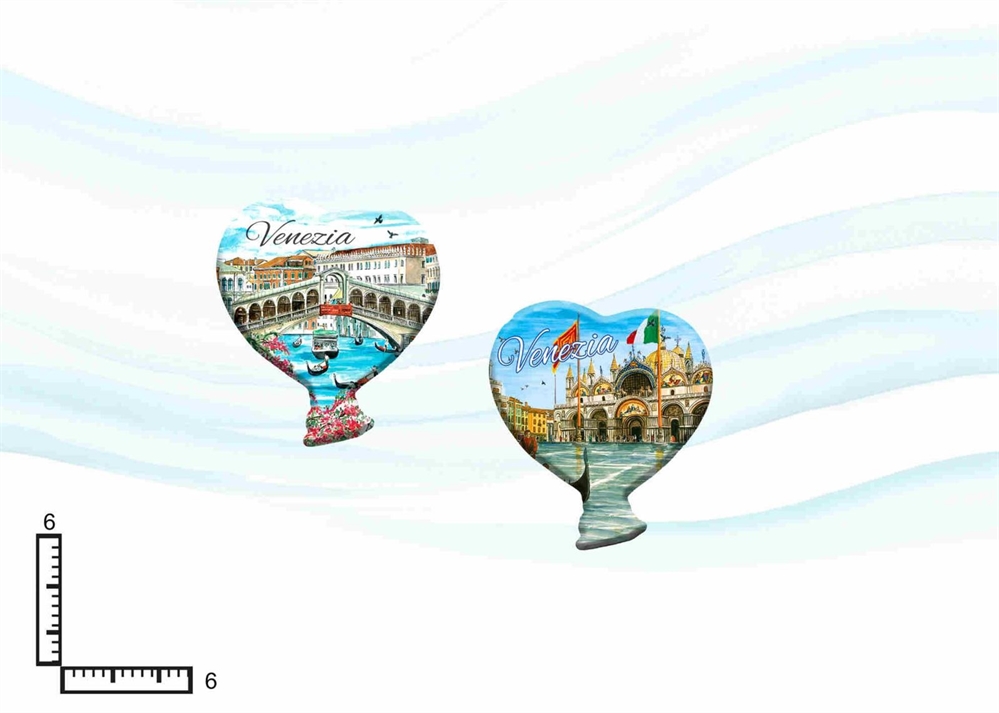 MAGNETE RESINA PALLONCINO CUORE RIL.PERSONALIZZABILE