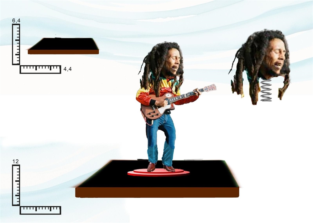 STATUA RESINA GONGOLO CM12 PERS.CANTANTE B.M.