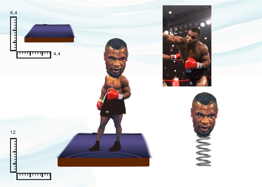 STATUA RESINA GONGOLO CM12 PERS. LOTTATORE M.T.
