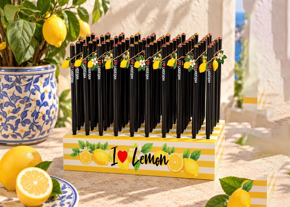 MATITA NERA C/STRASS E PENDENTE LIMONI S/2 SARDEGNA