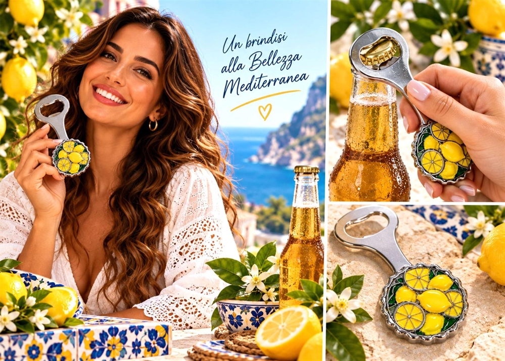 APRIBOTTIGLIE MAGNETE METALLO LIMONI