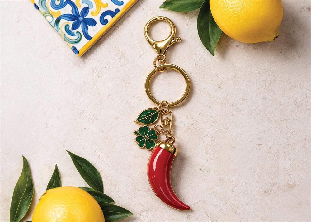 PORTACHIAVI METALLO PEPERONCINO 3D PEND.FOGLIE