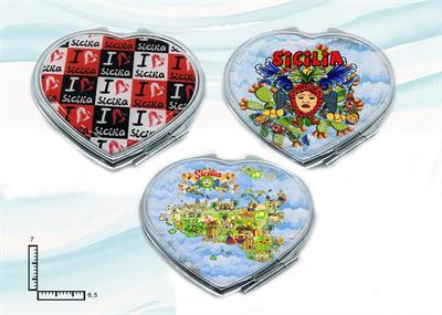 SPECCHIO METALLO CUORE CM6X7 PERSONALIZZABILE