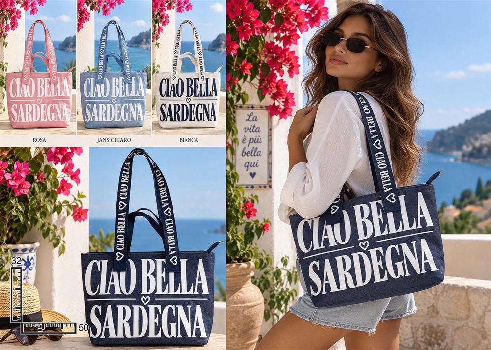 BORSA MAXI EFF.JEANS CIAO BELLA PERSONALIZZABILE