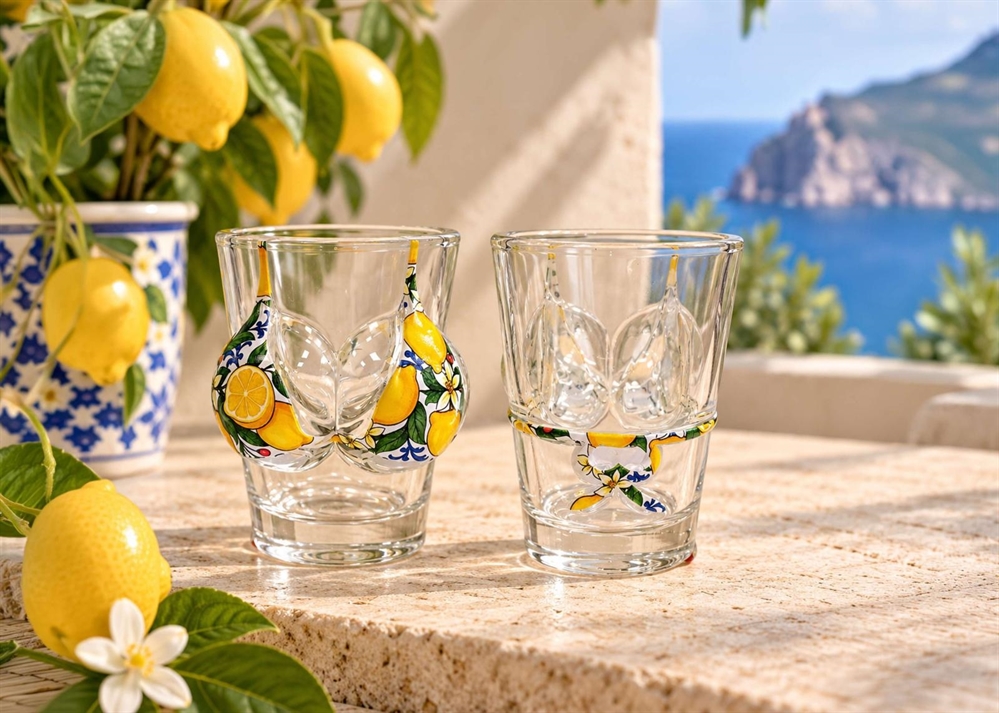BICCHIERE VETRO RILIEVO HOT DONNA LIMONI