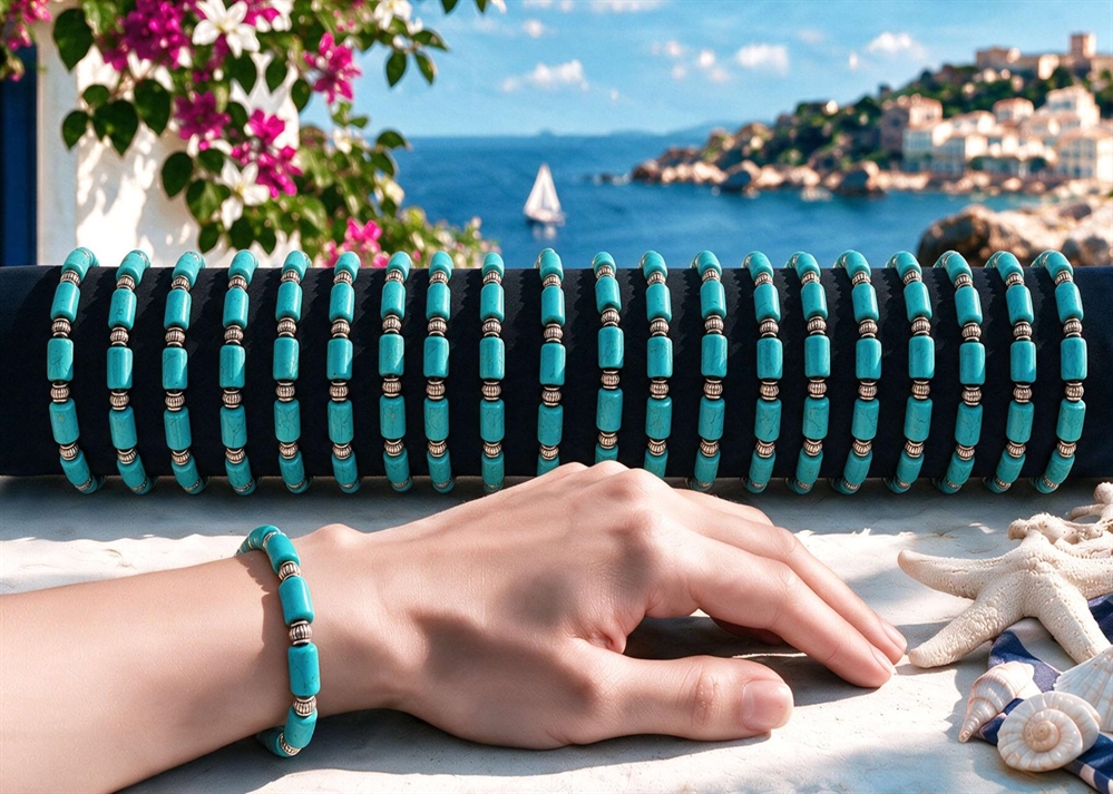 BRACCIALE PIETRA TURCHESE TUBO 60PZ