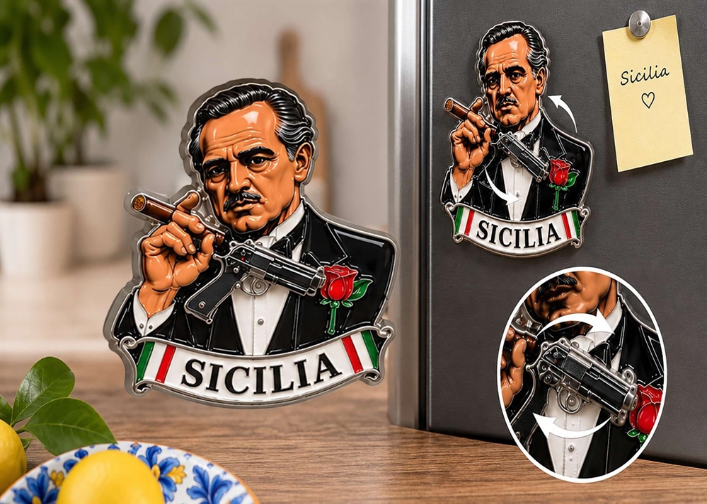 MAGNETE METALLO PADRINO GIREVOLE SICILIA