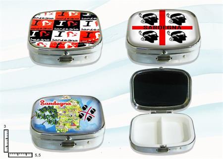 PORTAPILLOLE METALLO RETT. CM5.5X4 PERSONALIZZABILE