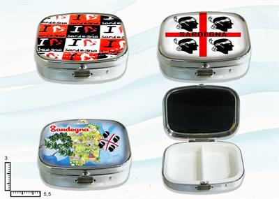 PORTAPILLOLE METALLO RETT. CM5.5X4 PERSONALIZZABILE