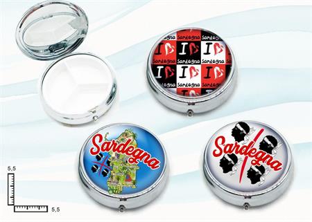 PORTAPILLOLE METALLO TONDO CM5 PERSONALIZZABILE