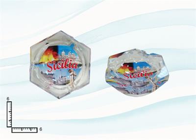 POSACENERE VETRO ESAGONALE CM6 SICILIA