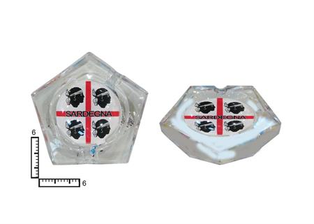 POSACENERE VETRO PENTAGONO CM6 PERSONALIZZABILE