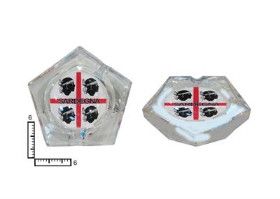 POSACENERE VETRO PENTAGONO CM6 PERSONALIZZABILE