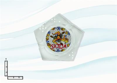 POSACENERE VETRO PENTAGONO CM6 SICILIA