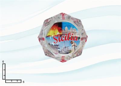 POSACENERE VETRO OTTAGONO CM6 SICILIA