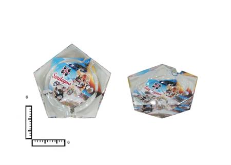 POSACENERE VETRO PENTAGONO CM8 PERSONALIZZABILE