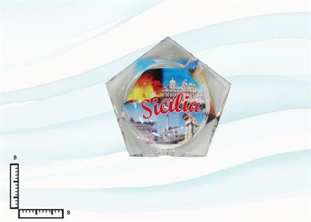 POSACENERE VETRO PENTAGONO CM8 SICILIA