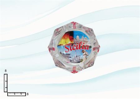 POSACENERE VETRO OTTAGONO CM8 SICILIA