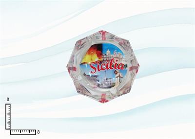POSACENERE VETRO OTTAGONO CM8 SICILIA
