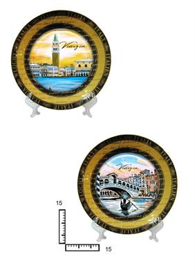 PIATTO CERAMICA ORO/NERO CM15 PERSONALIZZABILE