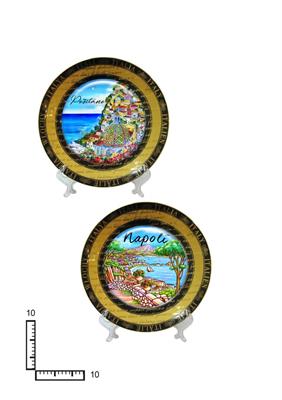 PIATTO CERAMICA ORO/NERO CM10 PERSONALIZZABILE
