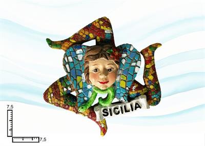 MAGNETE RESINA TRINACRIA CM7.8X7.5 SICILIA MOSAICO