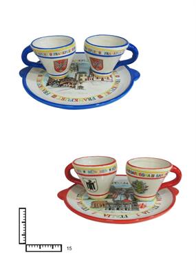 SERVIZIO CAFFE CERAMICA X2 TONDO CM18 S/Z