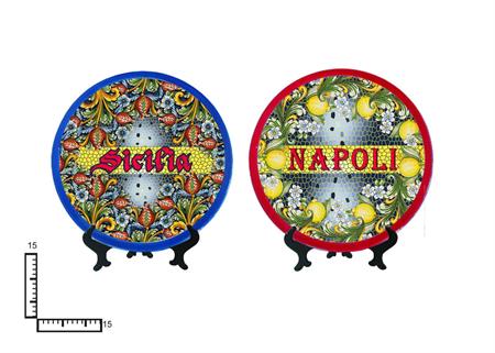 PIATTO CERAMICA CM15 C/SUPP. L.CRACKLE