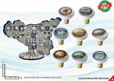 TAPPO GR. C/SUGH. CERAMICA-RESINATO SICILIA ASSORTIMENTO