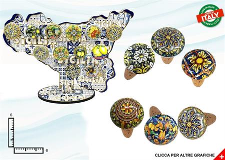 TAPPO GRANDE CERAMICA C/SUGHERO ROSONE ASSORTIMENTO