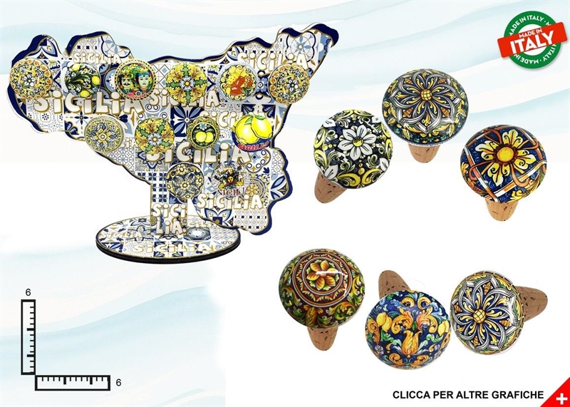 TAPPO GRANDE CERAMICA C/SUGHERO ROSONE ASSORTIMENTO