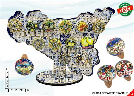 TAPPO GRANDE CERAMICA C/SUGHERO SICILIA ASSORTIMENTO