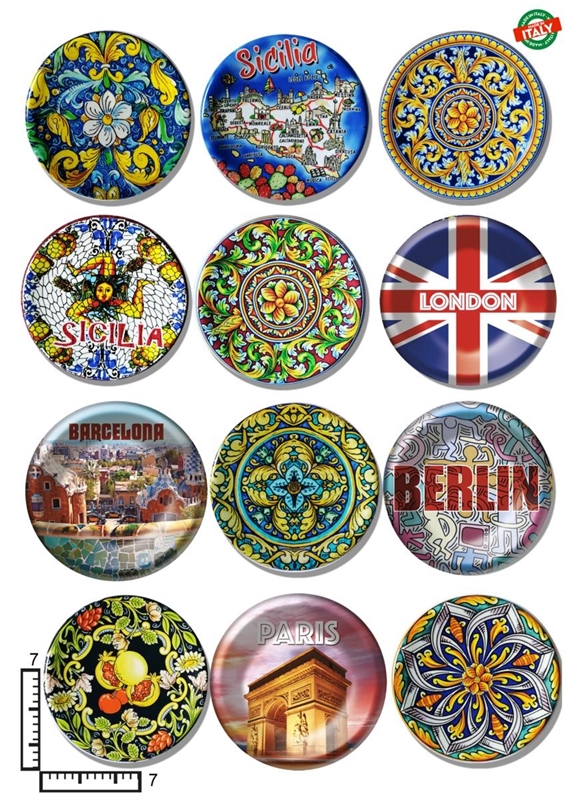 MAGNETE PIATTINO CERAMICA CM7 PERSONALIZZABILE