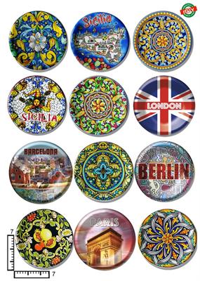 MAGNETE PIATTINO CERAMICA CM7 PERSONALIZZABILE