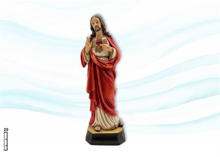 STATUA RESINA SACRO CUORE DI GESU' CM20