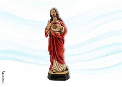 STATUA RESINA SACRO CUORE DI GESU' CM20