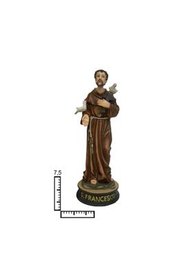 STATUA RESINA SAN FRANCESCO C/UCC. E CR CM7.5