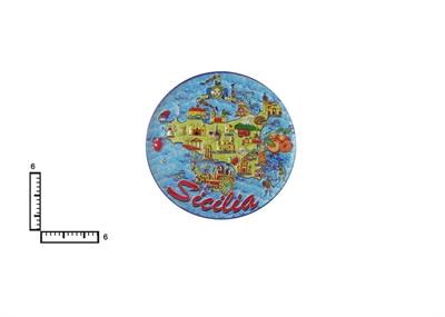 MAGNETE RESINA PIATTO CM6 CARTINA SICILIA