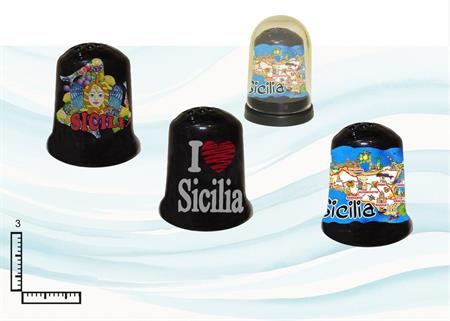 DITALE PORCELLANA NERO C/SCATOLINA SICILIA S/3